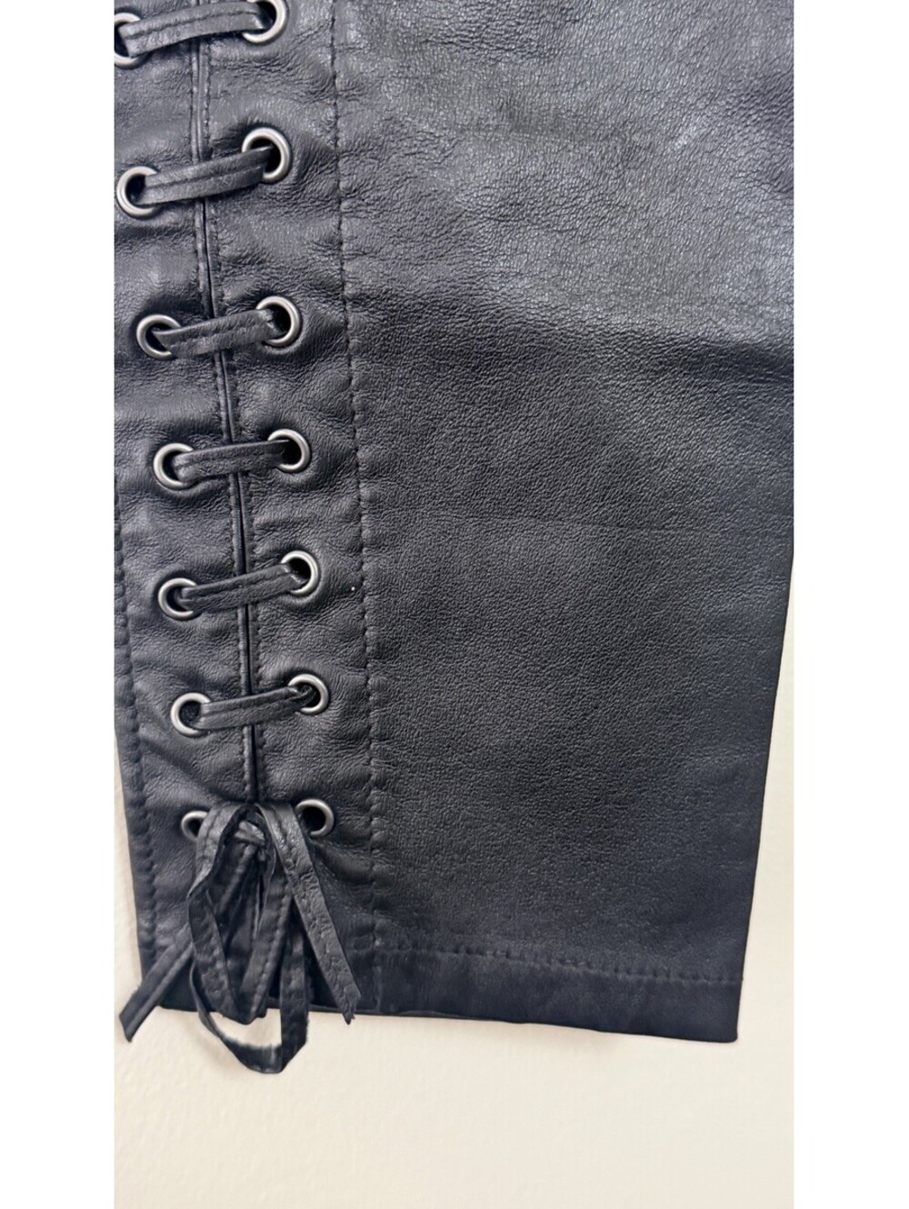 ISABEL MARANT FOR H&M NAPA LEATHER LACE UP CORSET MOTO CROPPED PANT~ 4 - Picture 6 of 14